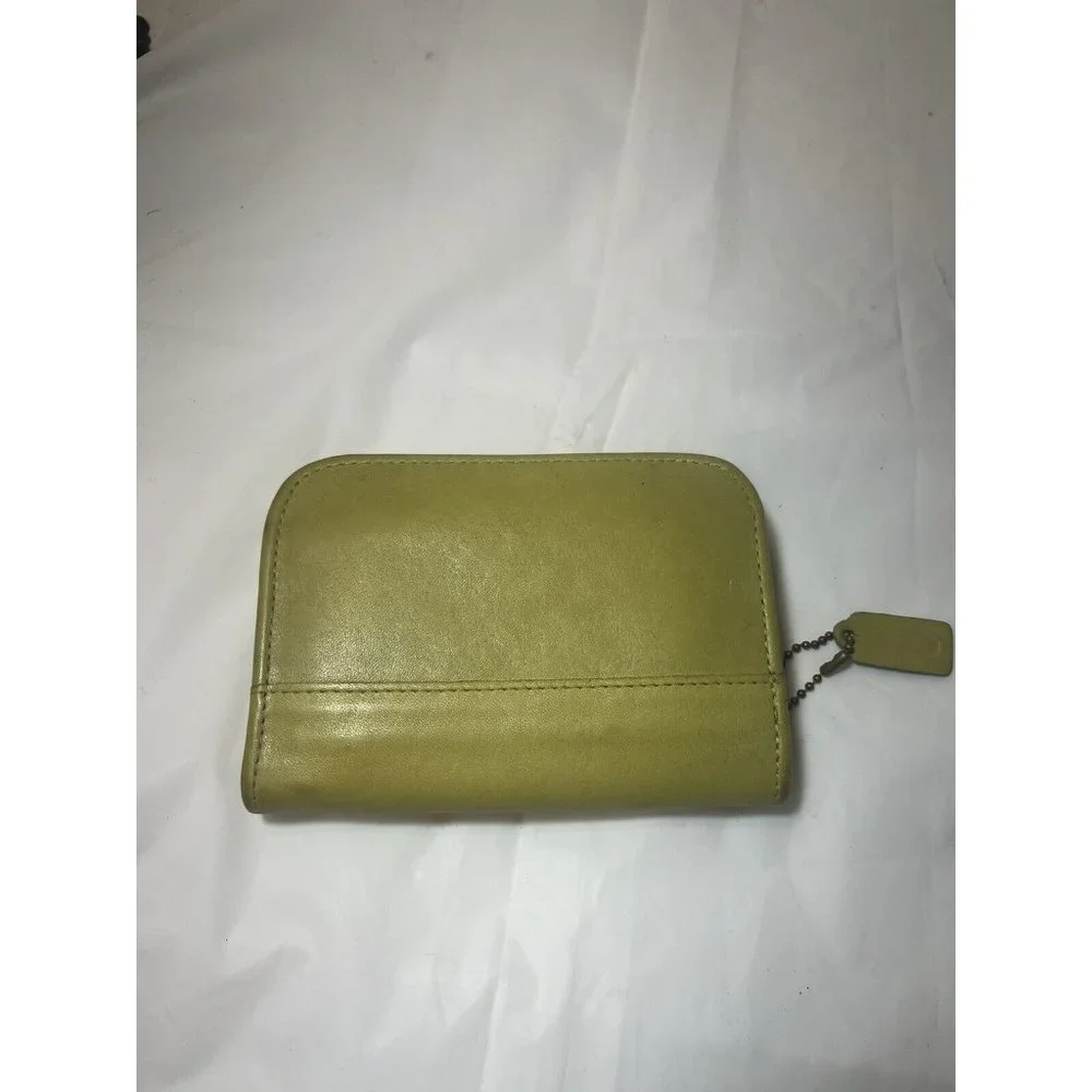 COACH Vintage Zip Around Compact Clutch Wallet green 6901